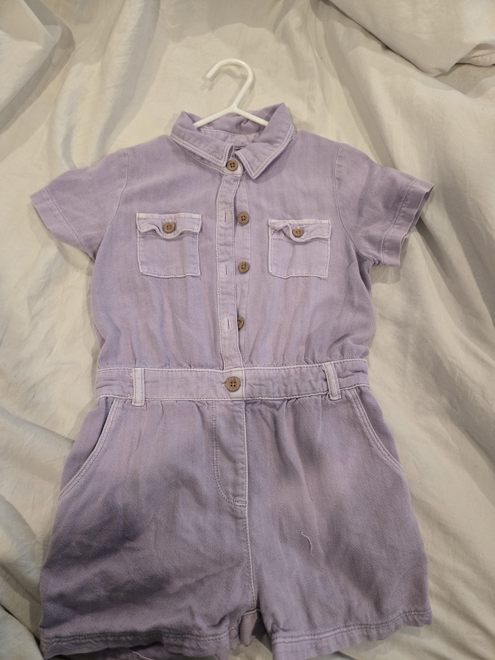 Cat & Jack Lavender Short Sleeve One-Piece Romper